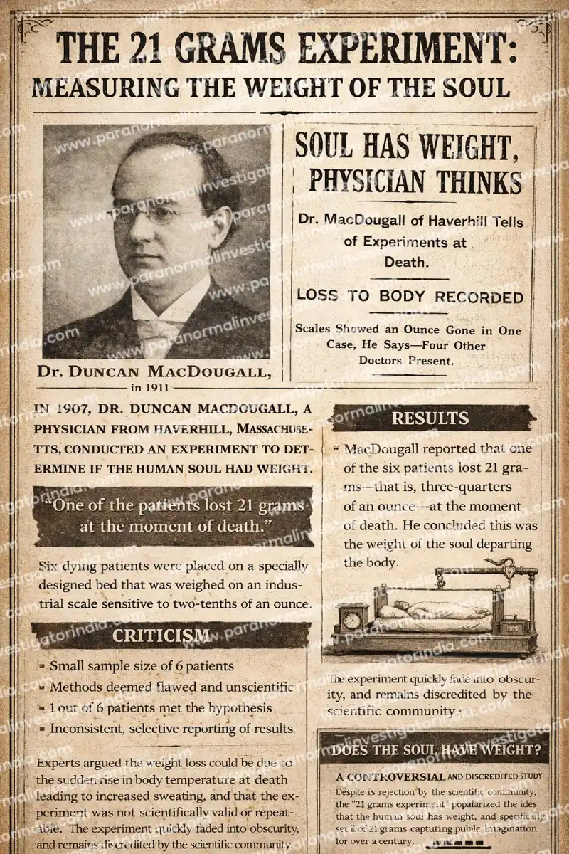 Measuring the weight of the soul.